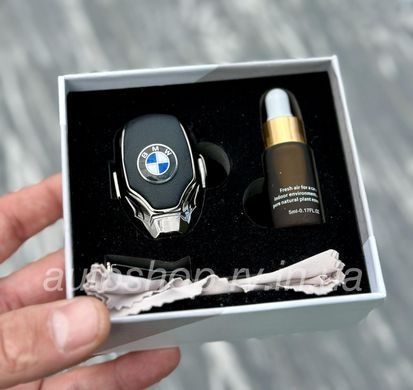 Ароматизатор воздуха в авто с логотопом BMW ХРОМ Автопарфюм премиум сегмент подарочная упаковка