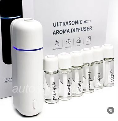 Автомобільний електронний дифузор ароматизатор повітря Ultrasonic Car Aroma Diffuser White автоматичний аромат