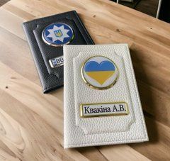 Кожаная обложка для автодокументов с логотипом и гос. номером авто натуральная кожа