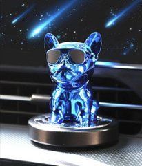 Ароматизатор в авто на торпеду Bulldog синий із головою що хитається в подарунковій упаковці