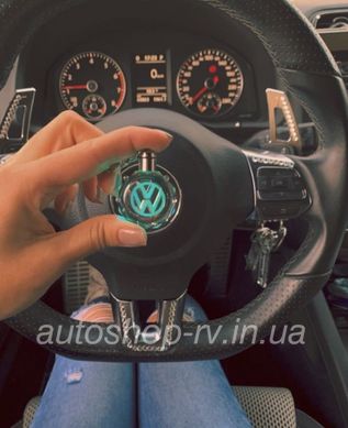 Брелок Крістал VOLKSWAGEN з подсветкою логотипу Авто, Черный